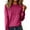 Hot Pink_DC03, variant on Lumtrix Knit Sweater for Women Long Sleeve Crew Neck Cute Sweaters Dressy Causal Loose Warm Soft Cozy Hollow Tunic Fall Winter Crochet Pullover Beige XL