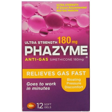 Phazyme Ultra Strength Anti-Gas 180 mg Softgels 12 ea (Pack of 2)