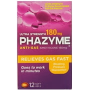 3 Pack - Phazyme Ultra Strength Anti-Gas 180 mg Softgels 12 ea