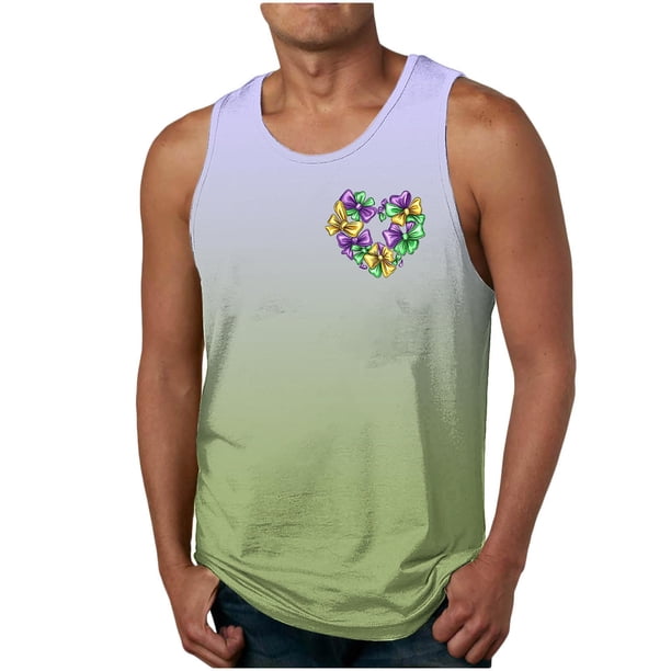 Camiseta sin mangas de cuello redondo para hombre, informal, a la moda, sin mangas, con estampado, cuello redondo, deportiva, de poliéster