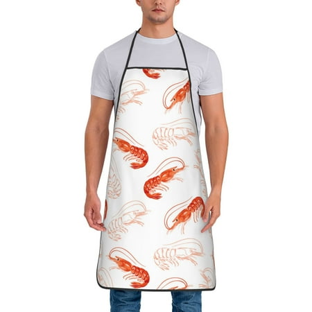 

Aprons for Men Women - Shrimp No.9039 Cooking Kitchen Apron Chef Apron Waterproof Apron for Painting Pottery Baking BBQ Gardening Salon Gift For women Men