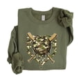 thumbnail image 5 of Camo Baseball Sweatshirt for Men Women & Kids Baseball or Softball Game Day Pullover Army Green Sweatshirt Adult Medium, 5 of 7