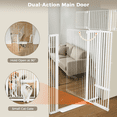 thumbnail image 4 of Pet Gate,Caveen 43''Extra Wide Cat Gate with Door,71" Extra Tall Dog Gate for Doorway Stair, White, 4 of 9