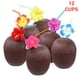thumbnail image 2 of 12 Uds. Tazas de coco con pajitas de flor de hibisco para fiesta infantil Luau hawaiana, 2 of 7