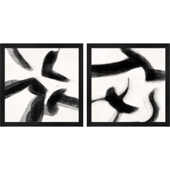 Great Art Now Smooth Signs by Peter Winkel, 2 Piece Framed Art Set Each 13"W x 13"H