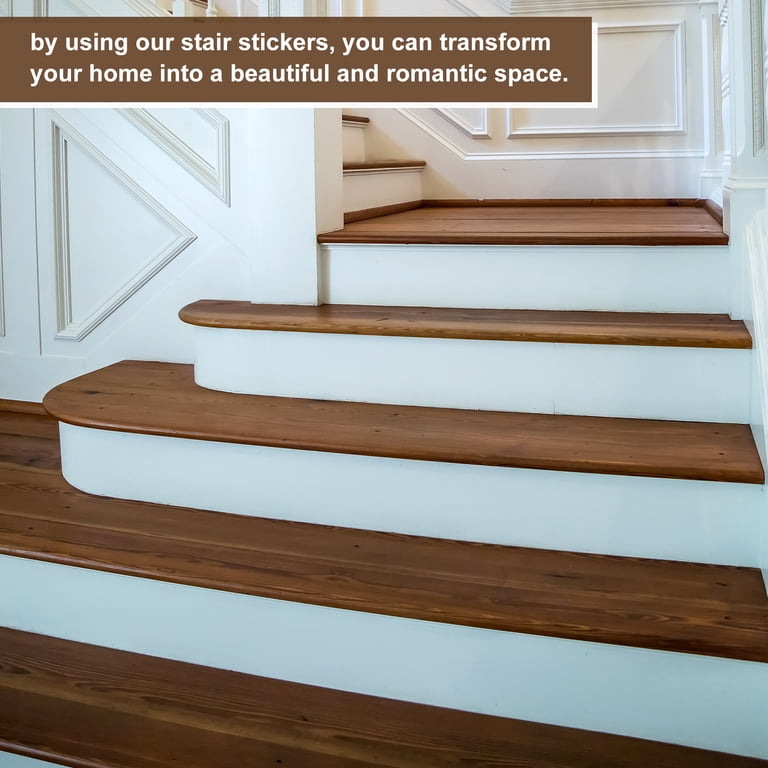 3D Sunrise Beach Self-Adhesive Stair Riser Sticker Decal – 39.37"x7.09", 13-Piece Set, Waterproof PVC