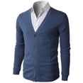 thumbnail image 1 of H2H Mens Casual Slim Fit Cardigans V-Neck Basic Designed Long Sleeve Button Down DARKBLUE US 2XL/ASIA 3XL (CMOCAL012), 1 of 5