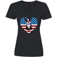 thumbnail image 3 of Inktastic Boston Terrier Dog US Flag July 4th Women's V-Neck T-Shirt, 3 of 5