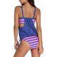 thumbnail image 2 of Traje de baño tipo tankini con rayas alineadas dobles para mujer Adepaton CJWUS-4487, 2 of 5
