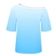 thumbnail image 2 of TaTaai Off Shoulder Loose Short Sleeved Home Top, Women Slanted Neck Printed Style, Regular Length, Spring Summer Daily Leisure Clothing Gift, 2 of 6