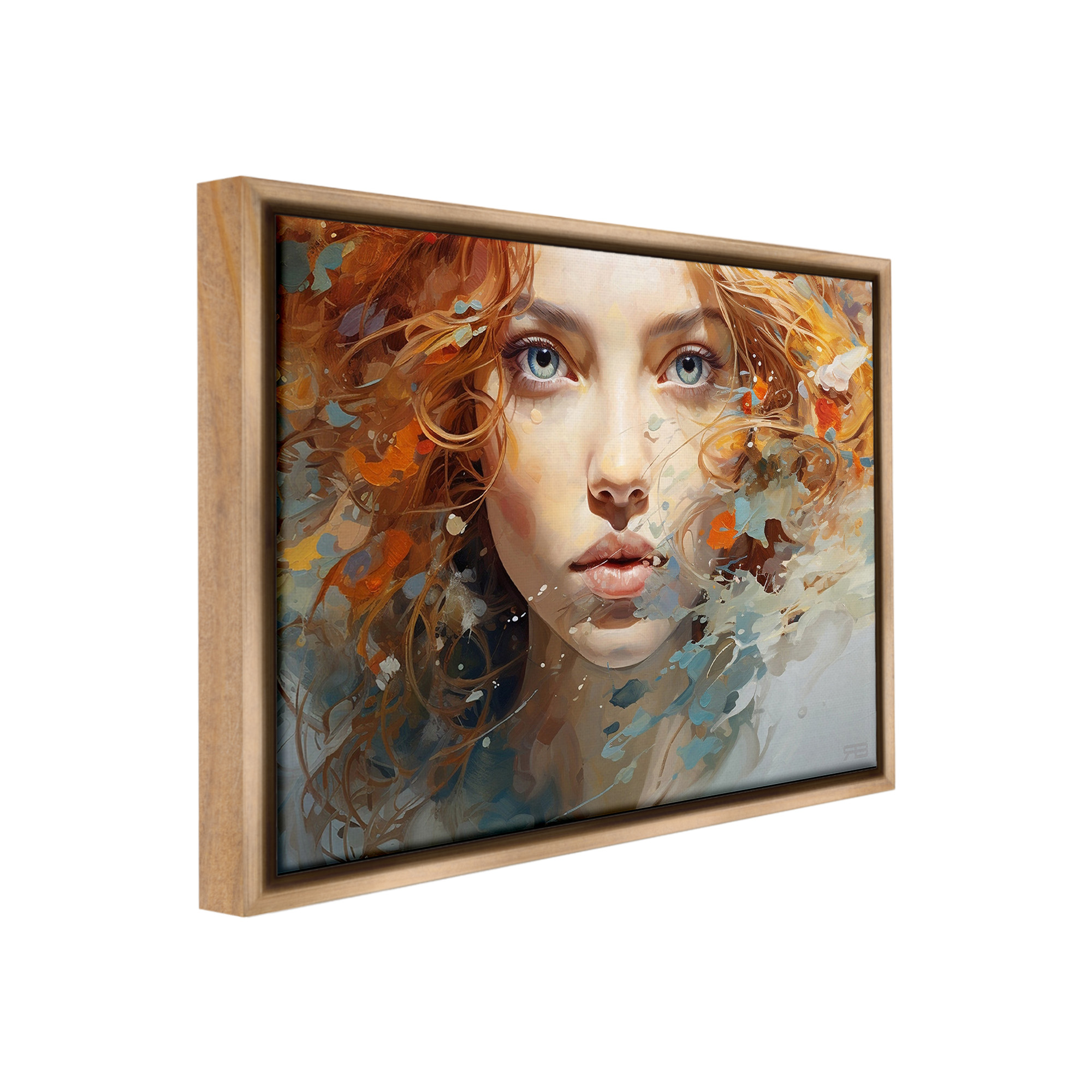 Stupell Industries Abstract Splatter Portrait Abstract Painting Brown Floater Framed Canvas Art Print Wall Art, 21 x 17