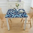 thumbnail image 3 of nygtbtfer Rectangle Blue Tablecloth Stainproof Tablecloths,Wipeable Table Cloth Wrinkle-Free for Round/Rectangle/Oval/Square/Party/Wedding,Farmhouse Country Checkered Lattice, 3 of 7