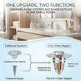 thumbnail image 5 of CNDRLEF 2-Pack Universal Bathroom Sink Stopper with Hair Catcher, Pop-up Drain Plug for 1.1–1.5 inch Bathroom Sink & Bathtub Drains, Anti-Clog Lavatory Sink Plug Replacement, Anti-Leak Drain Stopper, 5 of 9