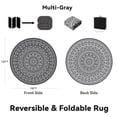 thumbnail image 3 of VUNATE Outdoor Rug 10'x10' Round Patio Rug Waterproof Woven Plastic Indoor Outdoor Mat for Picnic RV Porch Camping Reversible Lightweight Boho Outside Rug Gray, 3 of 6