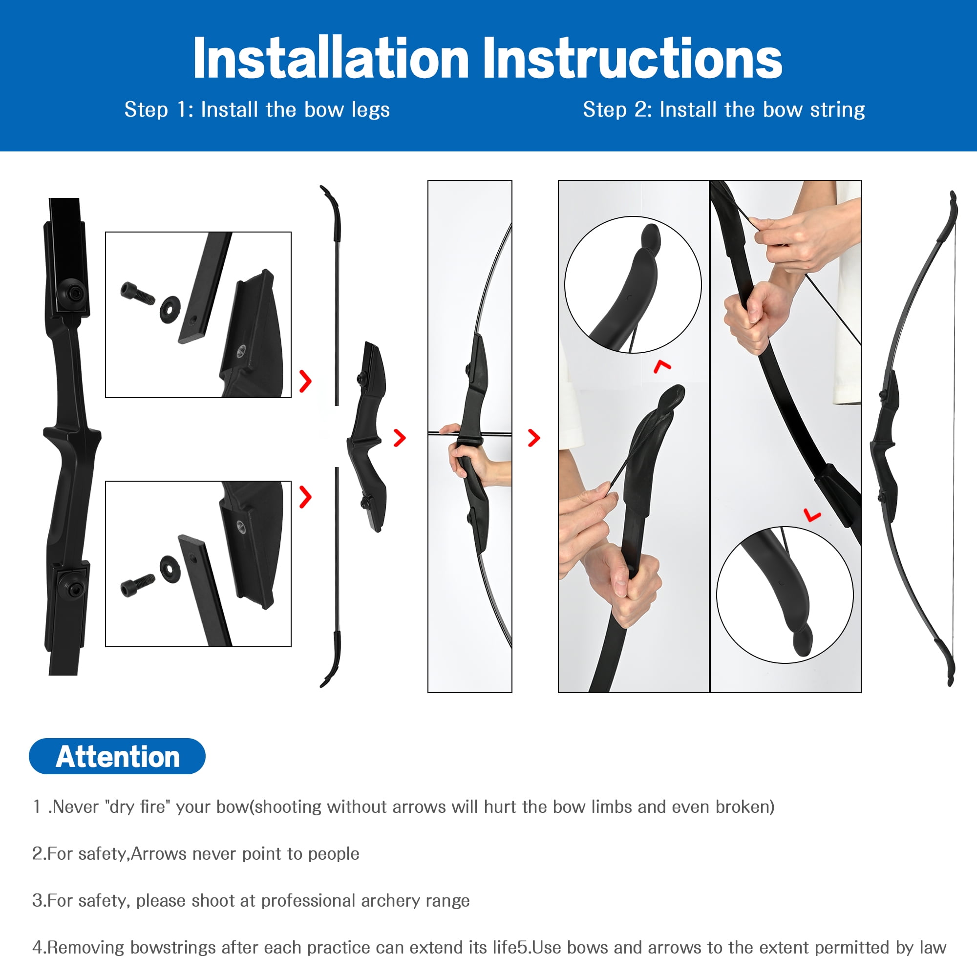 Petoto Recurve Bow and Arrow Set, Takedown Recurve Bows Archery for Adults Left and Right Hands 40lbs Archery Set