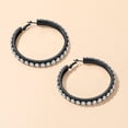 thumbnail image 6 of FindChic Sparkly Hoop Earrings for Women Stainless Steel Black 60mm Huggie Hoops with Cubic Zirconia Hypoallergenic Earrings Birthday Mothers Day Jewelry Gifts Her Mom Wife Adults Ideas, 6 of 9