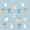Blue Rabbits, variant on Yayeee Bath Rug for Bathroom Floor Non Slip Rectangle Fluffy Soft Absorbent Mat, 16"x24", Simple Nautical Pattern