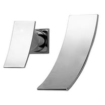 sumerain Waterfall Bathroom Faucet Wall Mount Faucet for Bathroom Sink, Single Left-Handed Handle Chrome