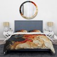 thumbnail image 3 of Designart "Marble Volcano Fiery Red and Gold IV" Abstract Painting Bedding Covert Set - Abstract Red Modern Bed Set With 2 Shams, 3 of 5