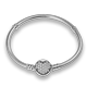 thumbnail image 1 of Pulsera con abalorio de Color plateado para mujer, brazalete deslizante con cierre de barril, cadena de serpiente, flor de Margarita, Color rosa dorado, novedad de 925, 1 of 4