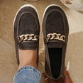 thumbnail image 2 of Wensltd Women's Loafer Shoe with Metal Chain Plus Size Shoes Casual Office Wear Everyday Women Shoes, 2 of 9