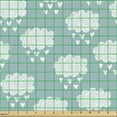 thumbnail image 2 of Ambesonne Rain Fabric by the Yard Upholstery, Hearts Raining Clouds Motif, 10 Yards, Pale Slate Blue White, 2 of 5
