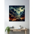 thumbnail image 2 of Dantes Inferno Poster Wall Art, Modern Wall Decor For Living Room Bedroom, 30x30 UNFRAMED, 2 of 3