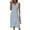 Light Blue, variant on Women's Sleeveless V-Neck Wrap Midi Dress with Button Detail, Elegant Summer Casual Party Sundress for Ladies,Black L