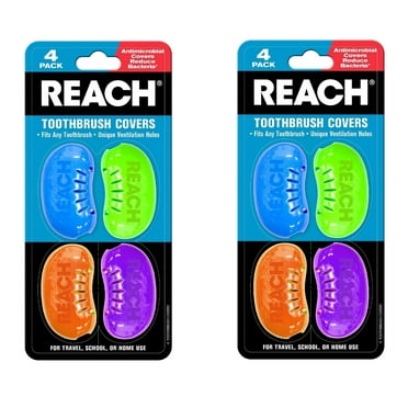 REACH Toothbrush Covers, 4 covers per pack (2 Packs)