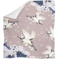 thumbnail image 2 of Adult Weighted Blanket Queen Size, Chinese Ink Painting Wave & Red-Crowned, 2 of 6