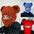 thumbnail image 6 of Bear Ear Balaclava Bear Ear Hat Scarf Balaclava Party Hat Funny Hooded Winter Warm Hooded, 6 of 6