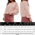 thumbnail image 2 of Suéteres De Punto Suéteres Cuello redondo Crochet Estilo casual Mujer Traje diario simple Ygjytge Rosa T M para Mujer, 2 of 5