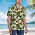 thumbnail image 2 of KLL Men's Hawaiian Shirt Short Sleeve Button Down Beach Shirts-Sunflowers And Butterflies, 2 of 5