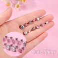 thumbnail image 4 of Txmasen 12 Pairs Surgical Steel Screw Back Earrings Sets Hypoallergenic Screw Back Stud Earrings Cute Heart Tiny CZ Flower Pink Stud Earrings for Women, 4 of 8