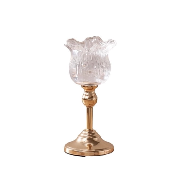 European Crystal Glass Tall Candle Holder Candlelight Dinner Table Decoration Home Furnishings