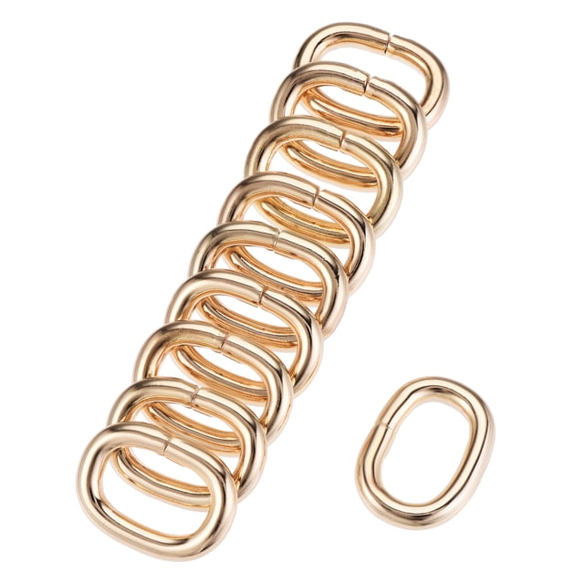 Unique Bargains Gold Tone Oval Buckles Iron Electroplating (10 Pack)