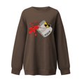 thumbnail image 3 of Qiopertar Chandail en Molleton à Col Rond pour Femmes Mode Décontractée Manches Longues Imprimé Blouse Offres de la Semaine Liquidation à Moins de 5$ jusqu'à 90 % de Réduction, 3 of 4