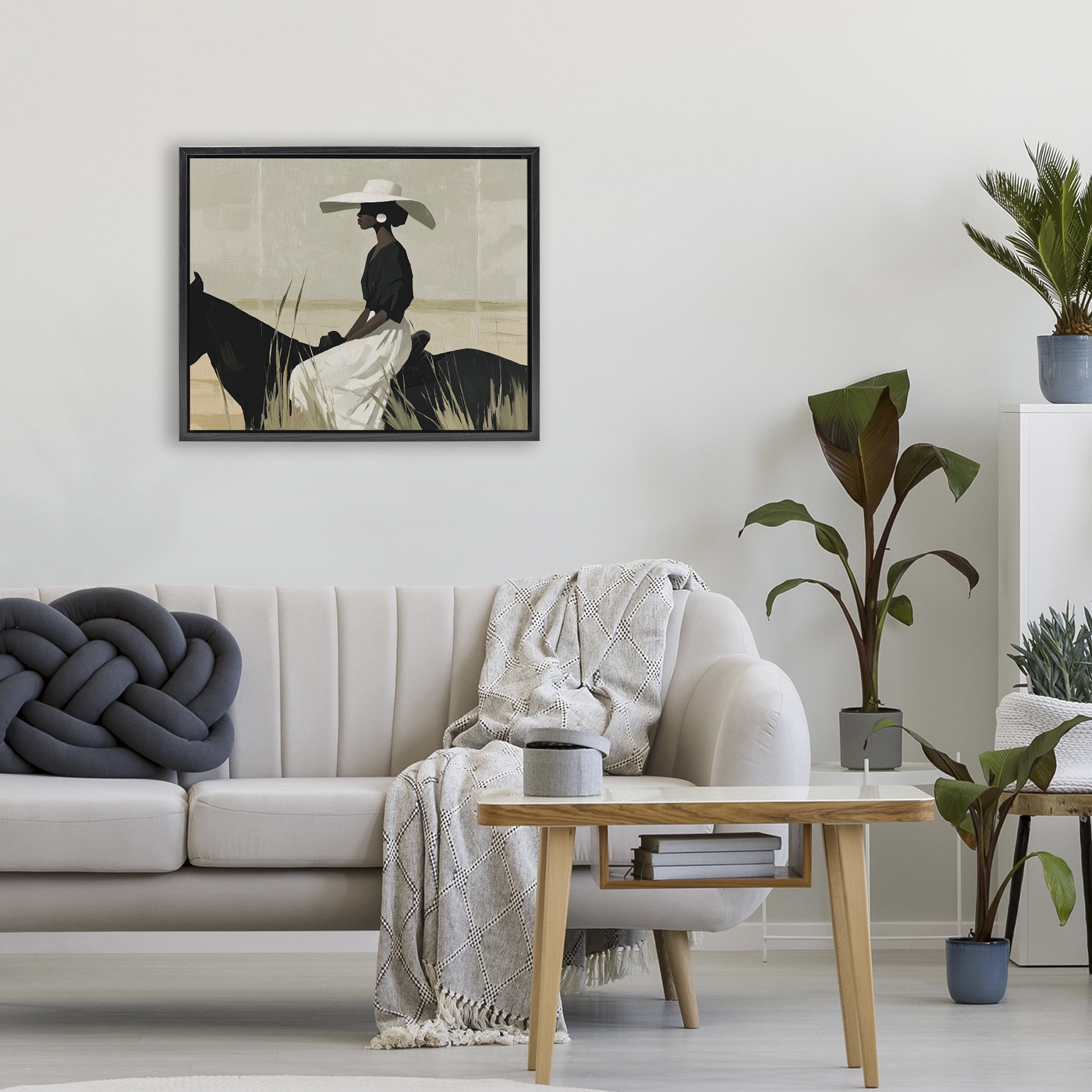 Stupell Industries Equestrian Elegance Silhouette Black Framed Floater Canvas Wall Art, design by Svetlana Aleynikova