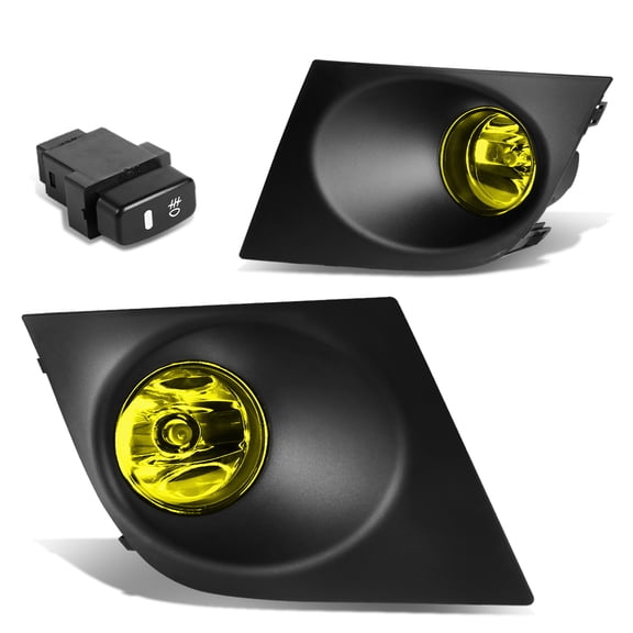 DNA Motoring FL-ZTL-203-AM For 2007 to 2011 Nissan Versa Pair Bumper Driving Fog Light Lamp Bezel Switch Amber Lens 08 09 10