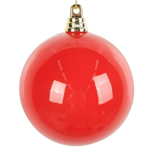 Vickerman MT250303W 3 in. Red Enamel Ball Ornament - 12 per Bag