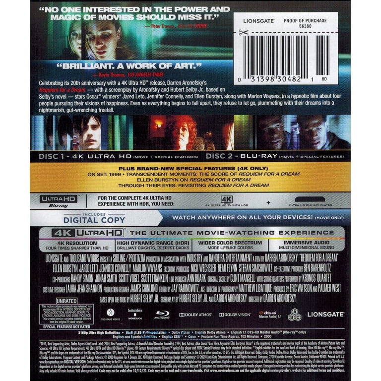 Summit Inc/Lionsgate - Requiem for a Dream [ULTRA HD] - Walmart.com