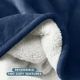 thumbnail image 4 of Bare Home Plush Sherpa Bed Blanket - Fluffy & Soft - Reversible - Lightweight - Full/Queen, Dark Blue, 4 of 10