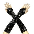 thumbnail image 2 of Women's Sparkly Sequin Gloves, Long Velvet Opera Gloves, Full Length Arm Sleeves, Evening Gloves, Wedding Prom Gloves, Sequin Party Gloves, Formal Event Gloves Gold, 2 of 4