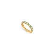 Fine Jewelry Vault UBUAGVYSQ200CZE229 CZ & Created Emerald Eternity Band in Yellow Gold Vermeil - 2 CT TGW , 13 Stones