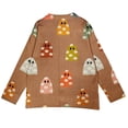 thumbnail image 5 of Stralyhd Womens Cardigan Halloween Plus Size Novelty Cartoon Ghost Knitted Sweater Long Sleeve Button Up Loose Casual Fall Trendy Outerwear Tops Brown L, 5 of 7