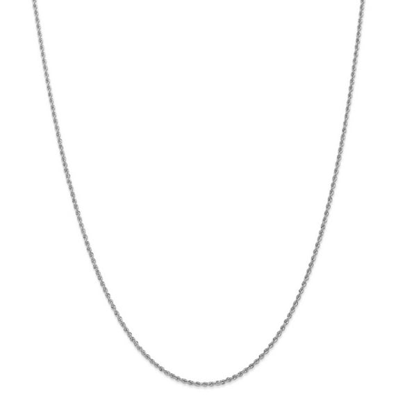14K White Gold necklace Rope chain Diamond-cut 22 in 1.5 mm
