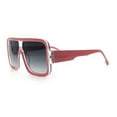 thumbnail image 6 of Oversized Rectangle Racer Shield 80s Plastic Fashion Flat Top Sunglasses Pink - Smoke, 6 of 8