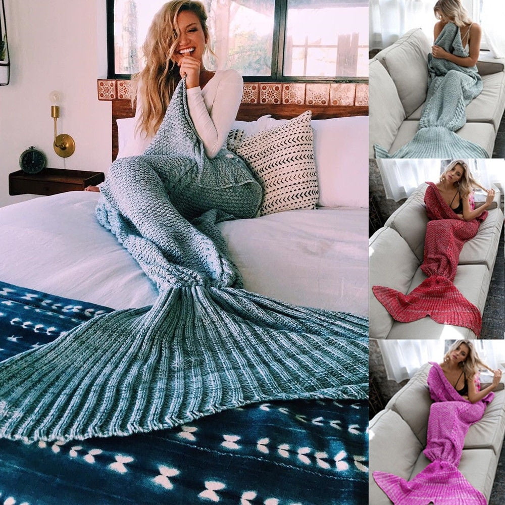 Mermaid Tail Blanket Crochet Mermaid Blanket For Adult Soft