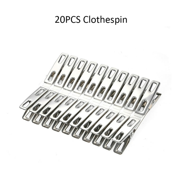 (50PCS) Stainless Steel Laundry Clothes Pins Heavy Duty Outdoor,  Clothespins for Hanging Clothes, Metal Clips, Metal Clothes pins, Metal  Snack Bag