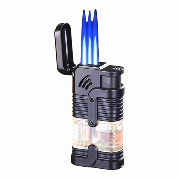 Encendedor de Triple Antorcha Recargable a Prueba de Viento sin Gas Kensou Encendedor Multiproposito
